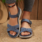 Damen Bequeme und stilvolle Riemensandalen mit elastischen Details EB