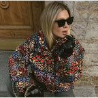 Damen gesteppte Jacke im modischen Leopardenprint EB