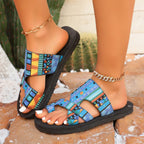 Damen Bequeme Fußbett-Sandalen mit kreativen Mustern EB