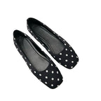Damen elegante Ballerinas mit schickem Quadratfuß und glänzender Oberfläche EB