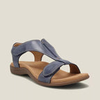 Damen Bequeme Riemchen-Sandalen mit anatomischem Fußbett und verstellbarem Klettverschluss EB