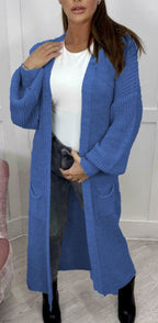 Damen Grobstrick-Cardigan im romantischen Design mit offenen Ärmeln EB