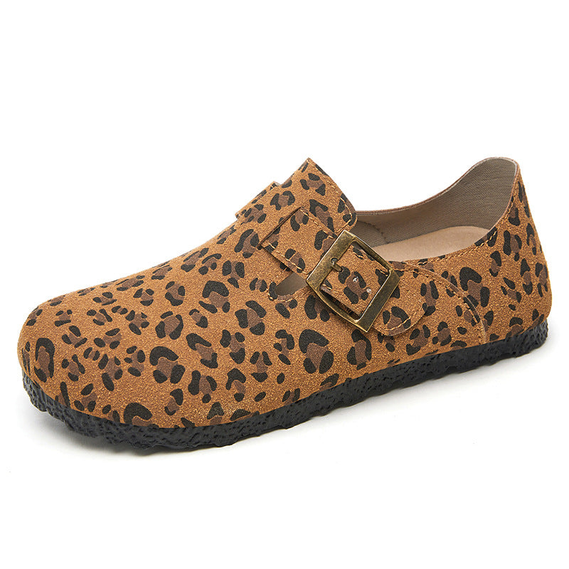 Damen Bequeme Mokassins mit originellem Leopardenmuster EB
