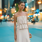Damen elegantes Abendkleid mit raffinierten Rüschendetails EB
