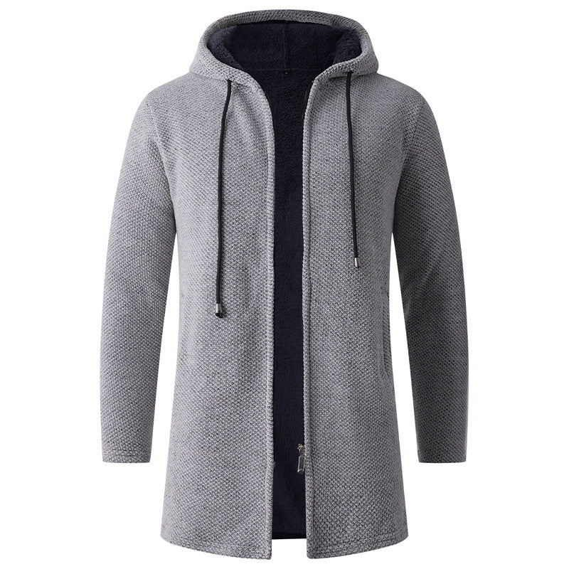 Damen gemütlicher Kapuzenmantel aus schwerem Fleece EB