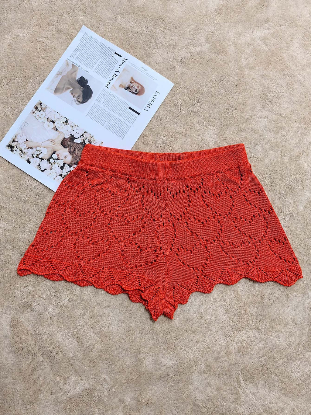 Damen-Häkelshorts für den Strand