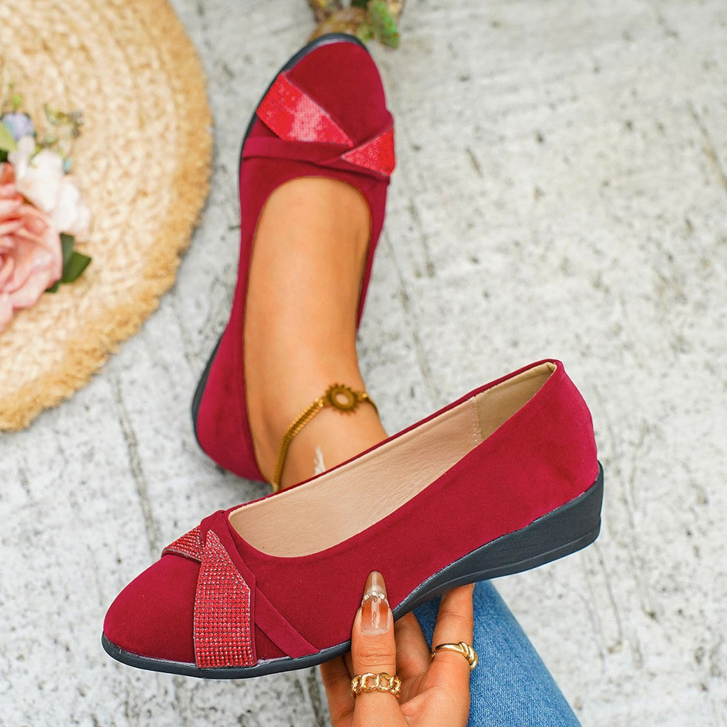Damen elegante Ballerinas mit funkelndem Detail EB
