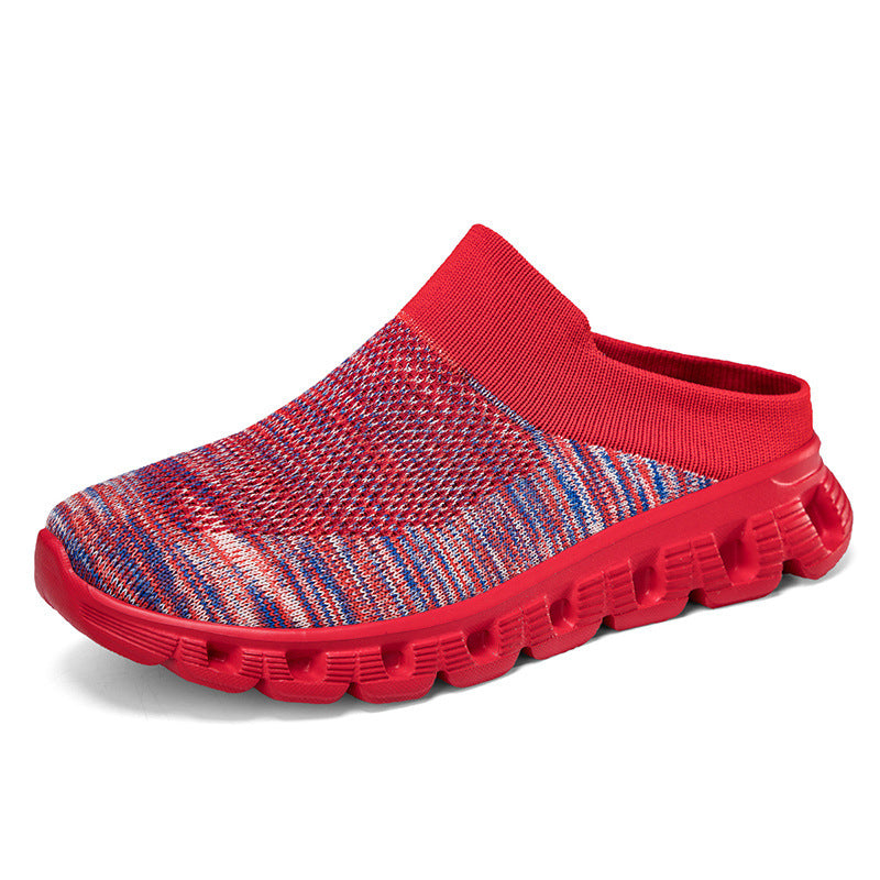 Unisex nan leichter Reiseschlupf-Mule mit gelochter Luftkammer-Sohle und sockenähnlichem Strickschaft EB