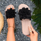 Damen Bequeme Pantoletten mit floralem Dekor EB