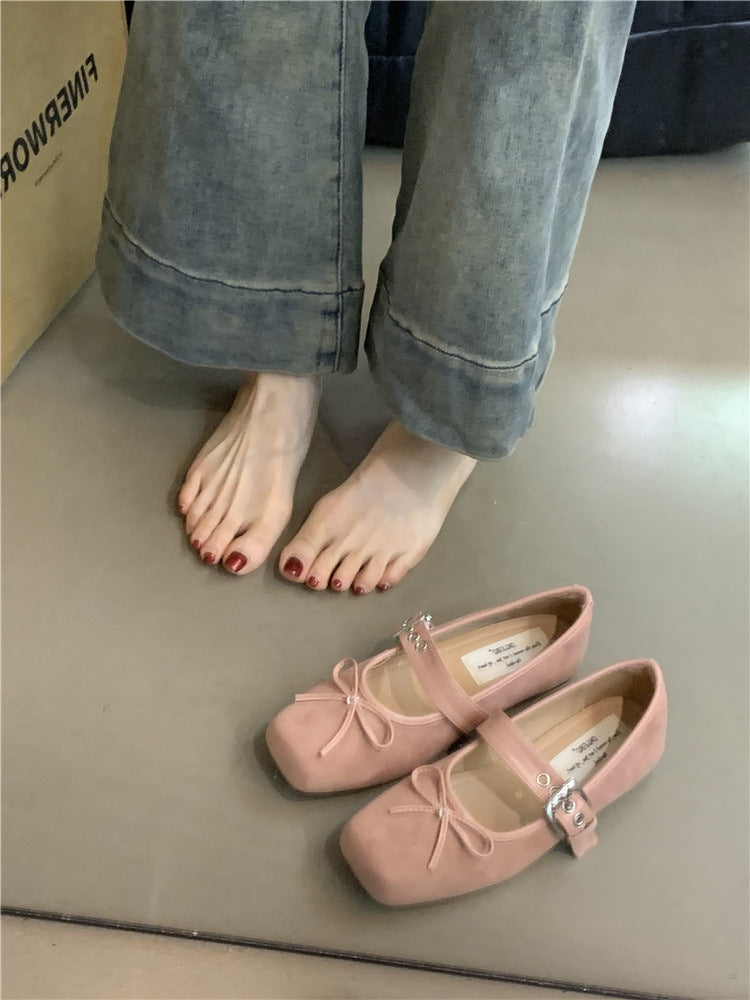 Damen Ballerinas mit modischem Schnallen-Detail und bequemem Fußbett EB