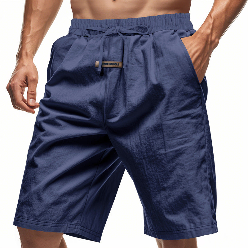 Herren lässige Strandshorts mit elastischem Bund und verstellbarem Kordelzug EB