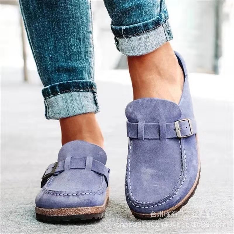 Damen Mokassins mit modischem Schnallen-Detail und bequemer Sohle EB
