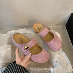 Damen Bequeme Clogs mit elegantem Riemen und modischer Verzierung EB