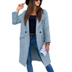 Damen lässiger Oversized-Mantel mit modernen Taschen und elegantem Revers EB