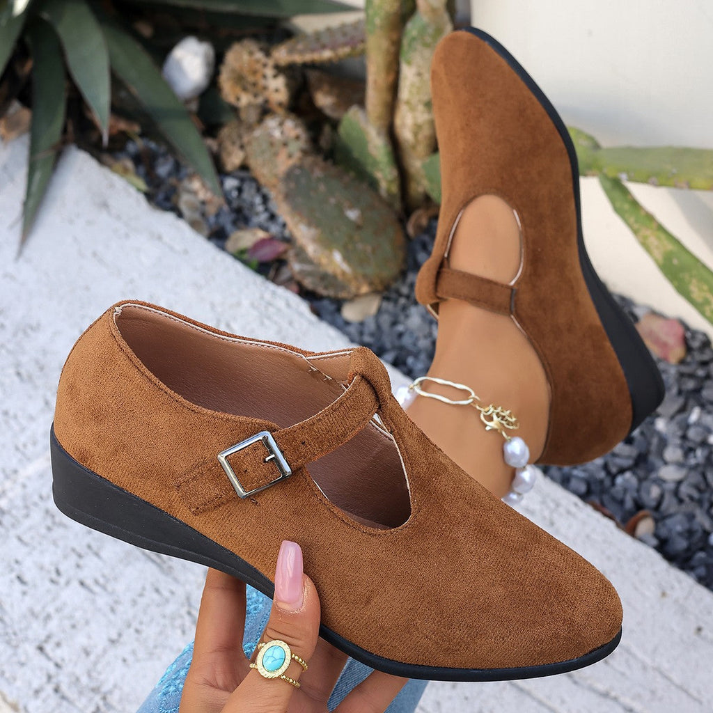 Damen bequeme Mary Jane Schuhe mit dezentem Schnallenverschluss EB