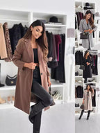 Damen Lange und elegante Winterjacke mit schmalem Schnitt EB
