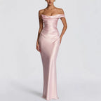 Damen Elegantes Maxikleid mit asymmetrischem Schnitt und fließendem Rock EB