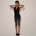 Damen Figurbetonter Jumpsuit im Polka-Dot-Design EB