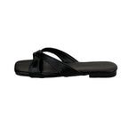 Damen bequeme Zehentrenner-Sandaletten mit modernem Knoten-Design EB
