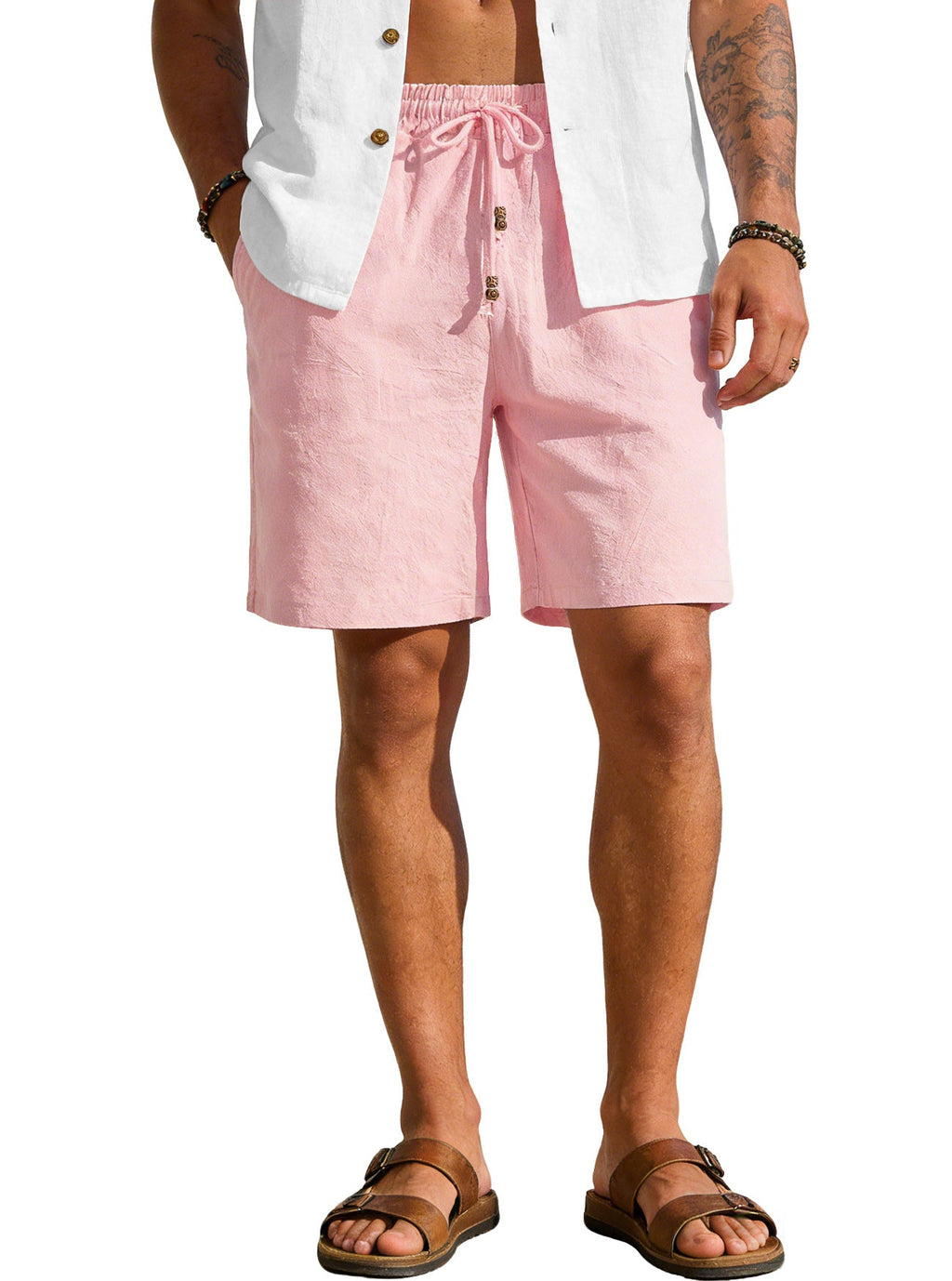 Leichte Herren-Strandbermuda aus Leinenmischung