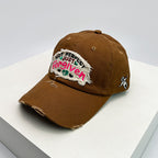 Inspirierende Damen-Baseballkappe aus Baumwolle im Used-Look