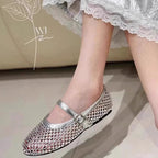 Damen elegante Ballerina mit funkelnder Strassverzierung EB