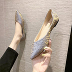 Damen Ballerinas mit spitz zulaufendem Design und strukturiertem Obermaterial EB
