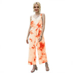Damen lässiger Jumpsuit mit modischem Bindegürtel und Knopfleiste EB