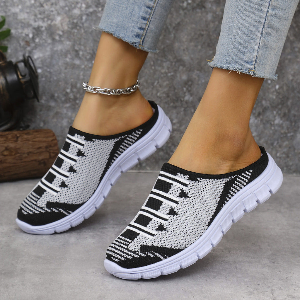 Damen luftige Sneaker-Pantoletten mit rutschfester Sohle EB