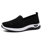 Damen Bequeme Slip-On Freizeitschuhe mit luftdurchlässigem Strickoberteil EB