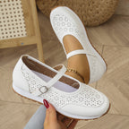 Damen Atmungsaktive Ballerinas mit dekorativem Lochdesign EB