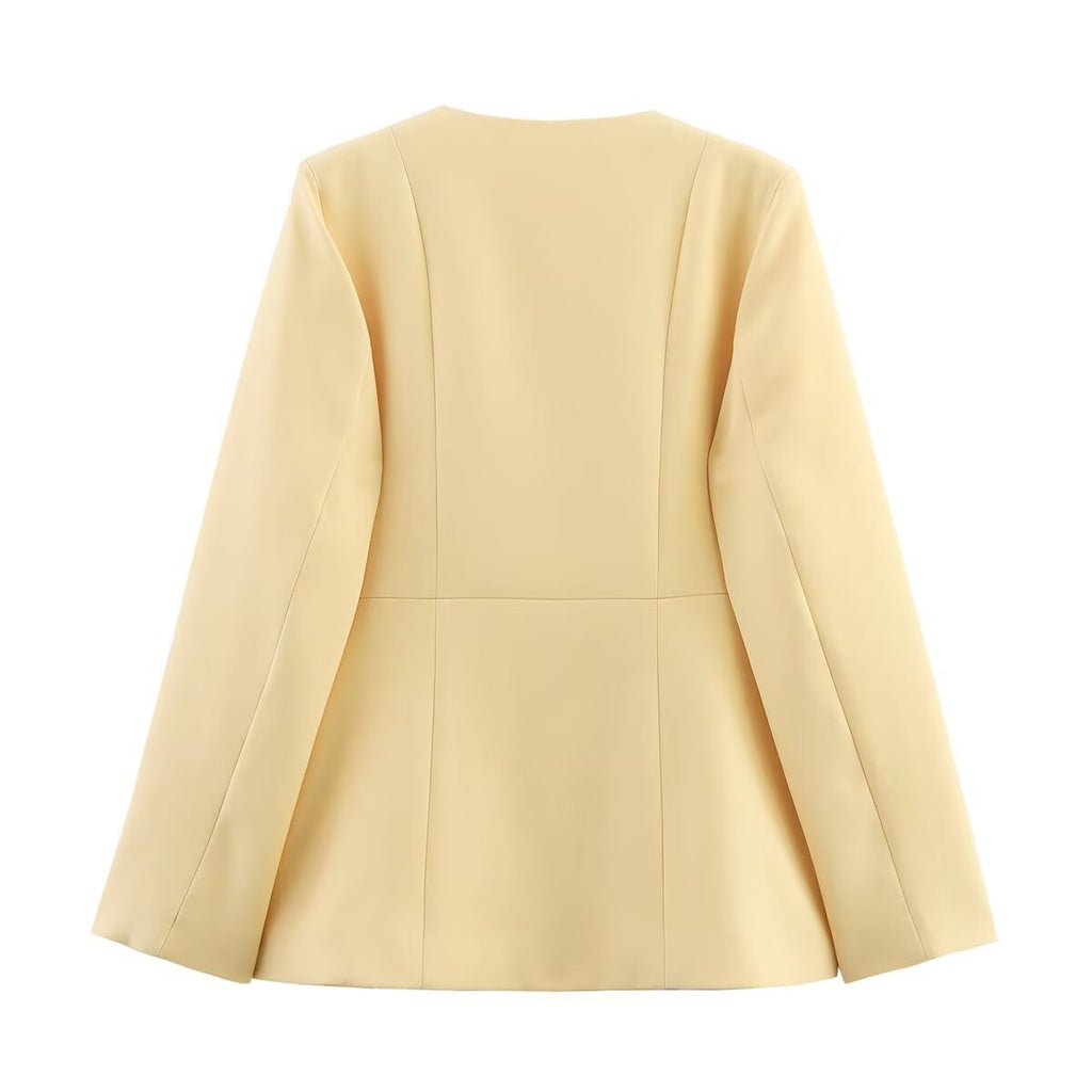 Damen elegante Blazerjacke mit schickem Taillenschnitt EB