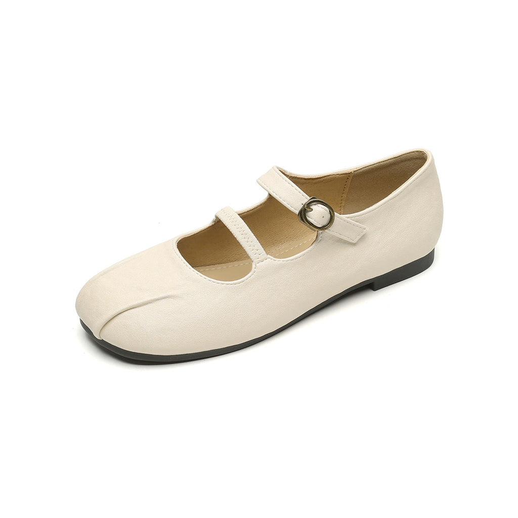 Damen Ballerinas mit eleganter Schnalle und hochwertigem Leder EB