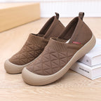 Damen Bequeme Slip-On Freizeitschuhe mit elastischem Bündchen EB