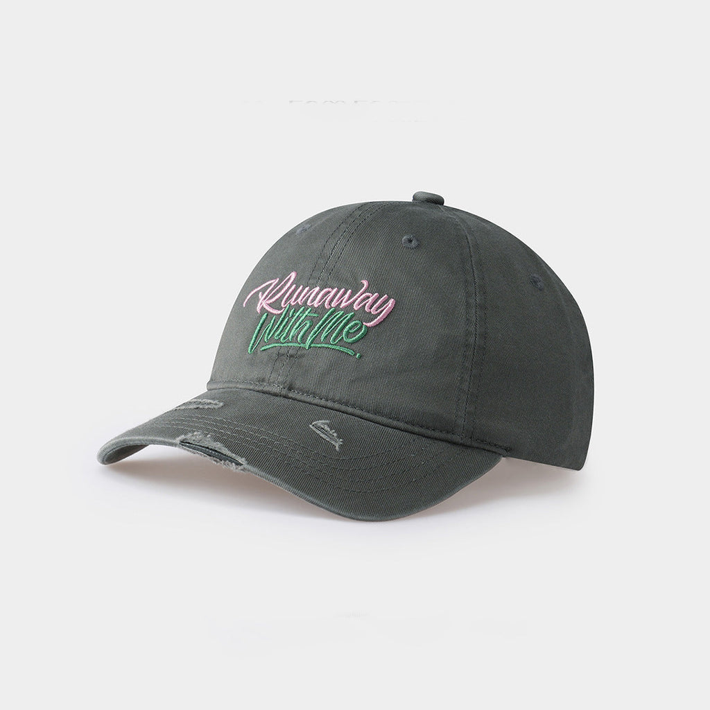 Baseballkappe mit Distressed-Effekt und Zitat