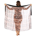 Damen Beach-Kimono aus transparentem Stoff mit trendigem Schlangenprint EB