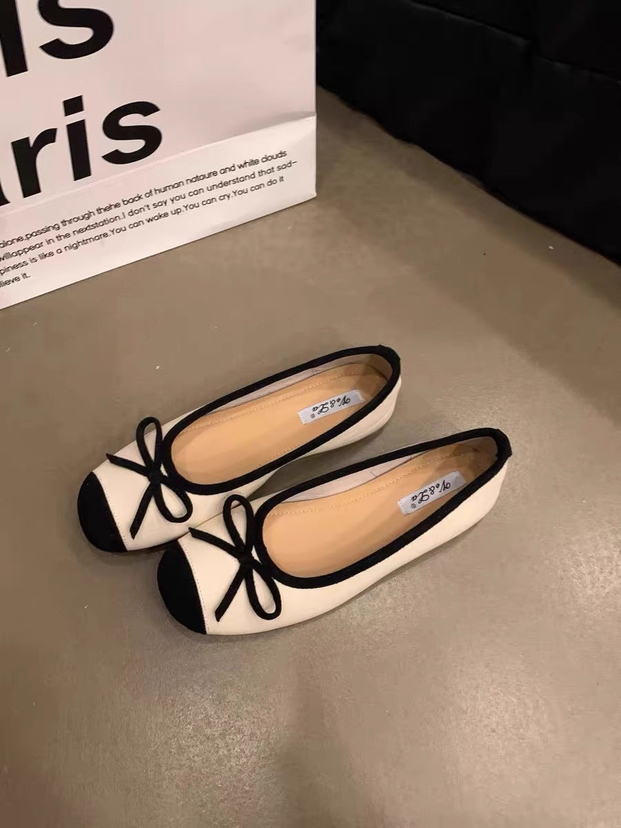 Damen Ballerinas mit schimmerndem Obermaterial und verspieltem Schleifendesign EB