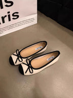 Damen Ballerinas mit schimmerndem Obermaterial und verspieltem Schleifendesign EB