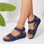 Damen Bequeme Wedge-Sandalen mit verstellbarem Riemen EB