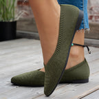 Damen Elegante Ballerinas mit atmungsaktivem Strickdesign EB