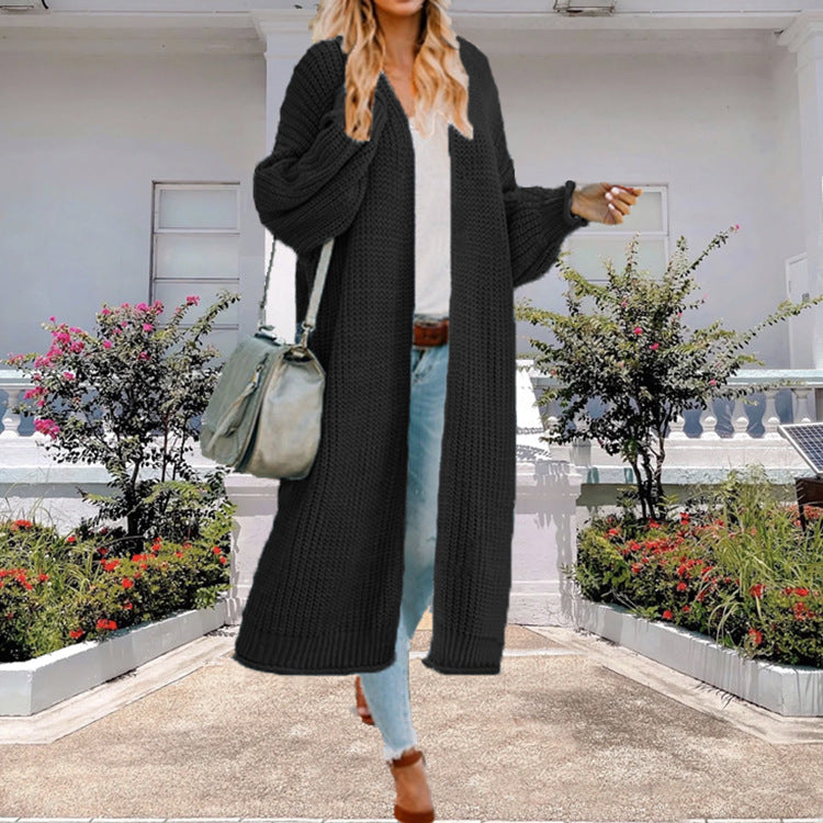 Damen Großer Strickmantel mit weitem Schnitt und tiefen Taschen EB