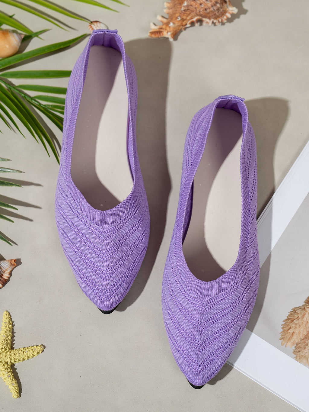 Damen Ballerinas aus atmungsaktivem Strickmaterial mit elegantem Schnitt EB