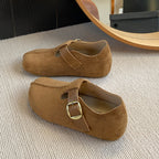Damen bequeme Clogs mit verstellbarer Schnalle und weichem Obermaterial EB