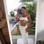 Damen Bandeau-Top und knitted Rock Set EB