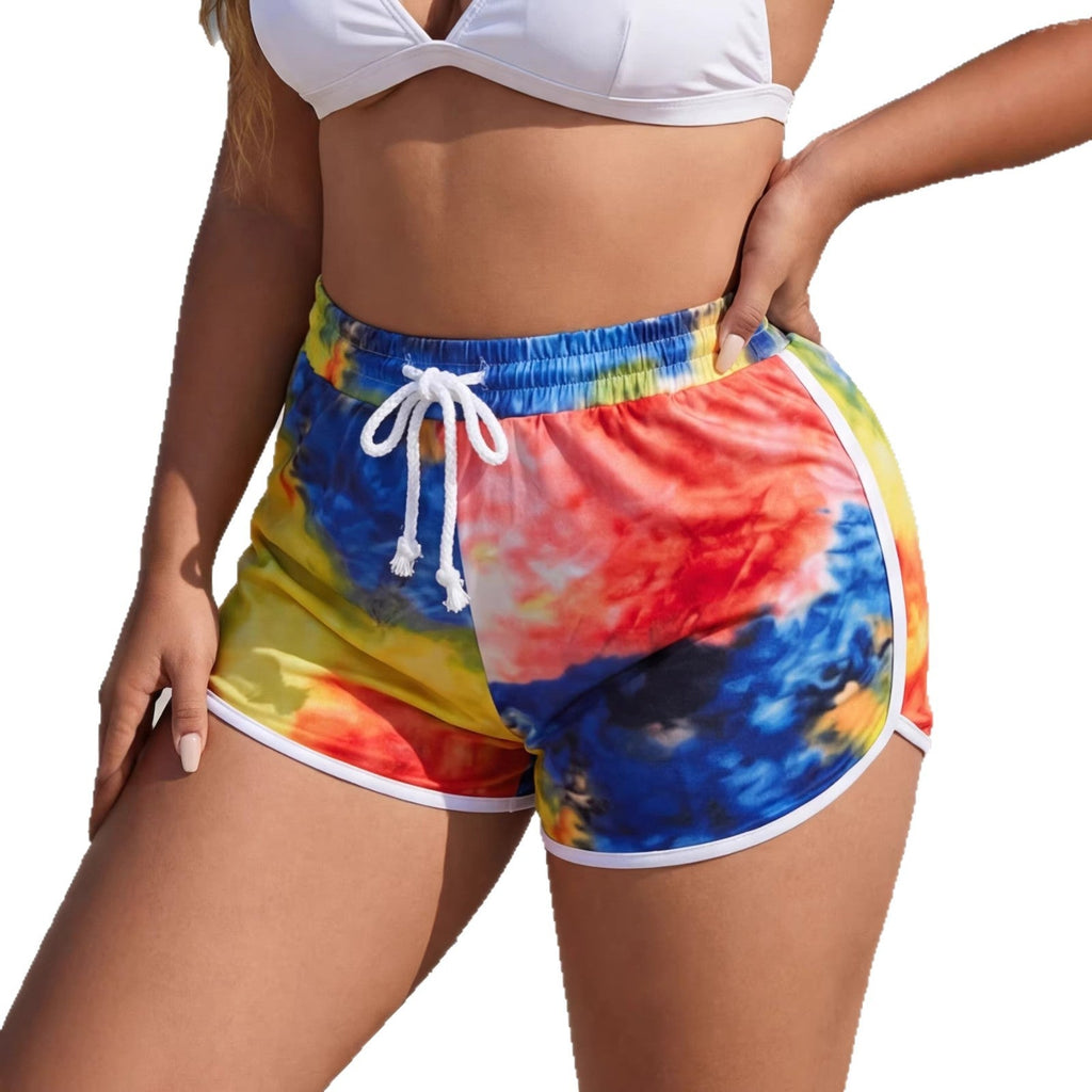 Sportliche Damen-Badeshorts mit Batikmuster