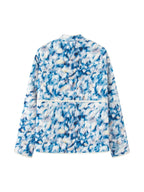 Damen gestepptes Blütenmuster-Jacke mit praktischen Taschen EB