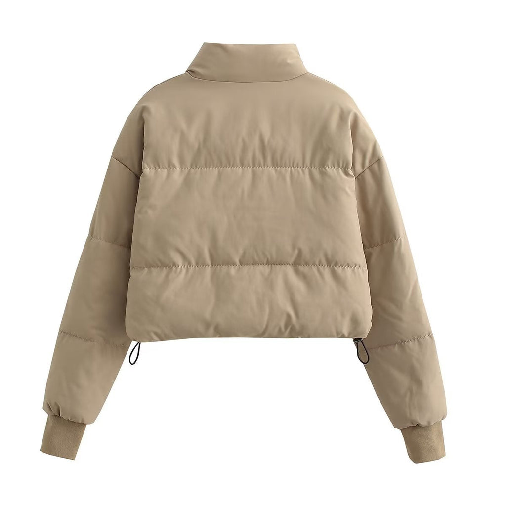 Damen cropped Steppjacke mit hohem Kragen und praktischen Reißverschlusstaschen EB