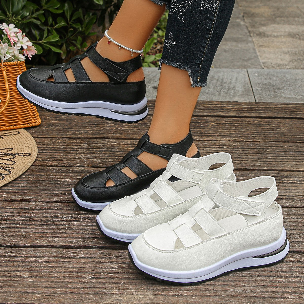 Damen bequeme Sport-Sandalen mit elastischen Riemen EB