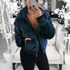 Damen Kunstfell Bomberjacke EB