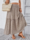 Damen Maxirock mit fließendem Schnitt und floralem Design EB